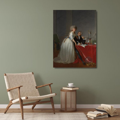 "Antoine Laurent Lavoisier" by  Jacques Louis David - Gallery Wrap Canvas Wall Art