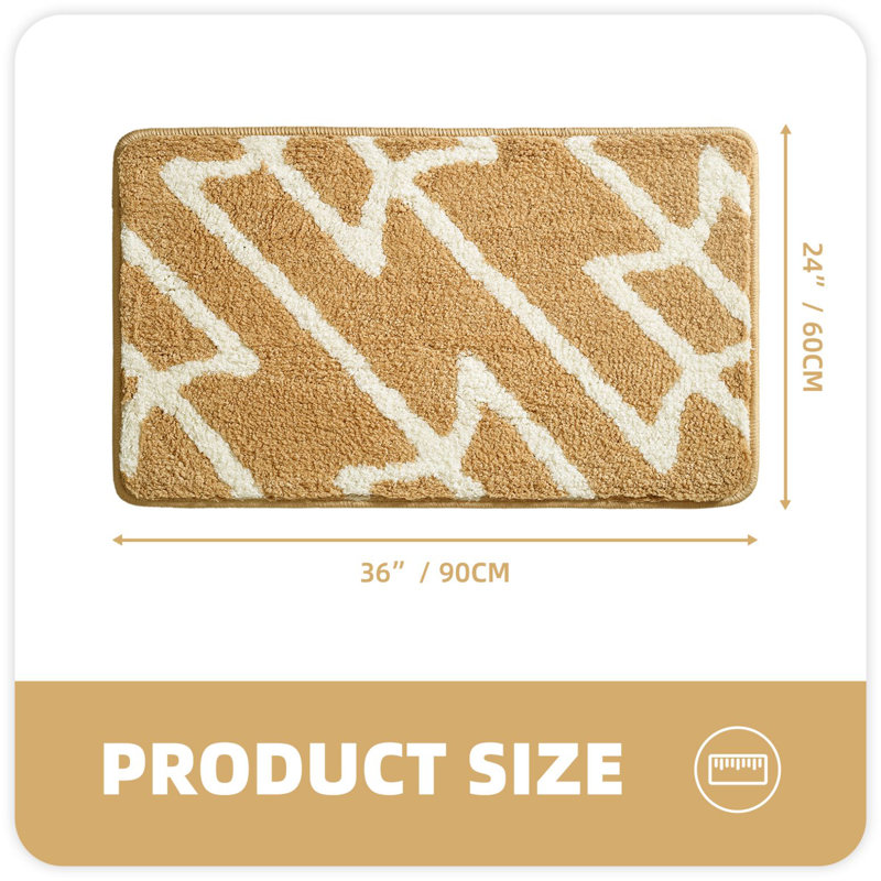 Tapis pour salle de bain Dorwin, Kaki, H 0,7 po x l 36 po x P 24 po