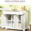 Buffet de couleur blanche - comptoir en bois massif, 3 tiroirs, portes, tablette réglable pour la maison avec cuisine