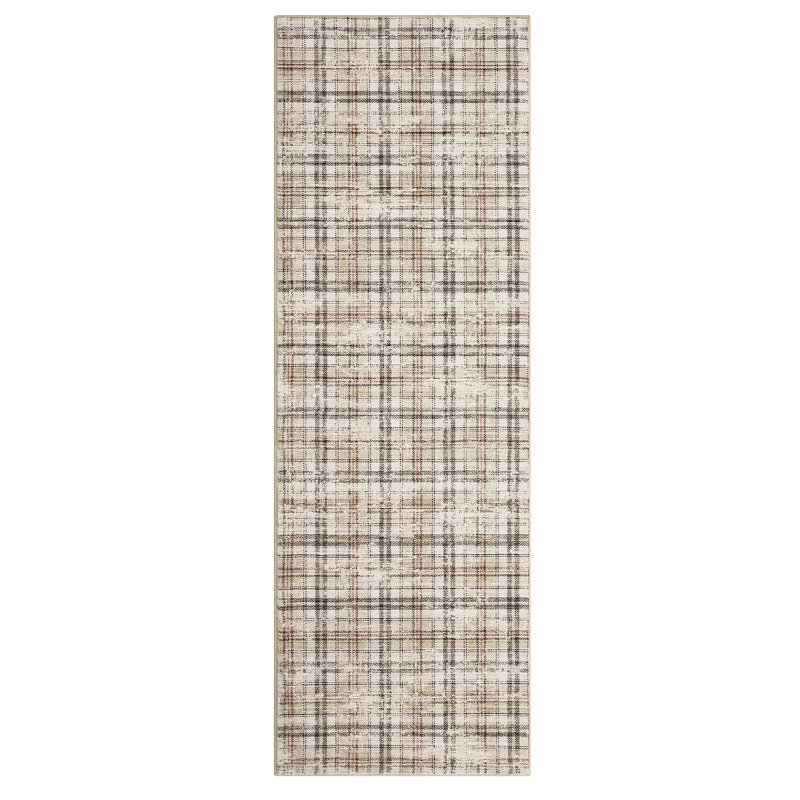 Washable Area Rugs for Bedroom Modern Area Rug for Living Room Contemporary Plaid Non Slip Large Rug Low Pile Stain Resistant Carpet for Playroom Classroom