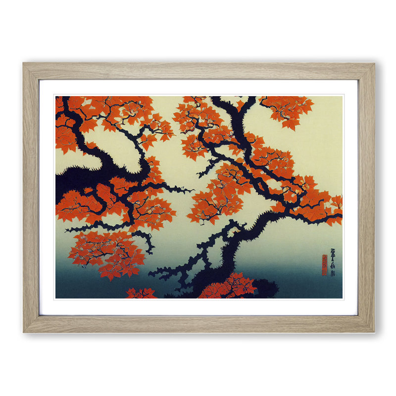 Autumn Forest Tree - Single Picture Frame Print, 25cm H x 34cm W x 2cm D, Oak Framed