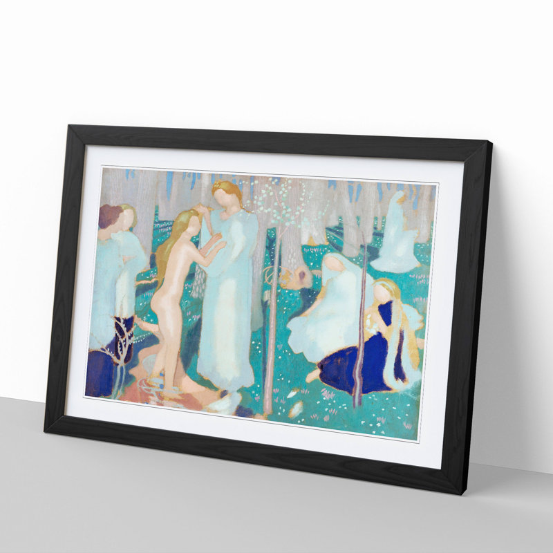 Springtime by Maurice Denis - Picture Frame Painting, Black, 27cm H x 36cm W x 2cm D