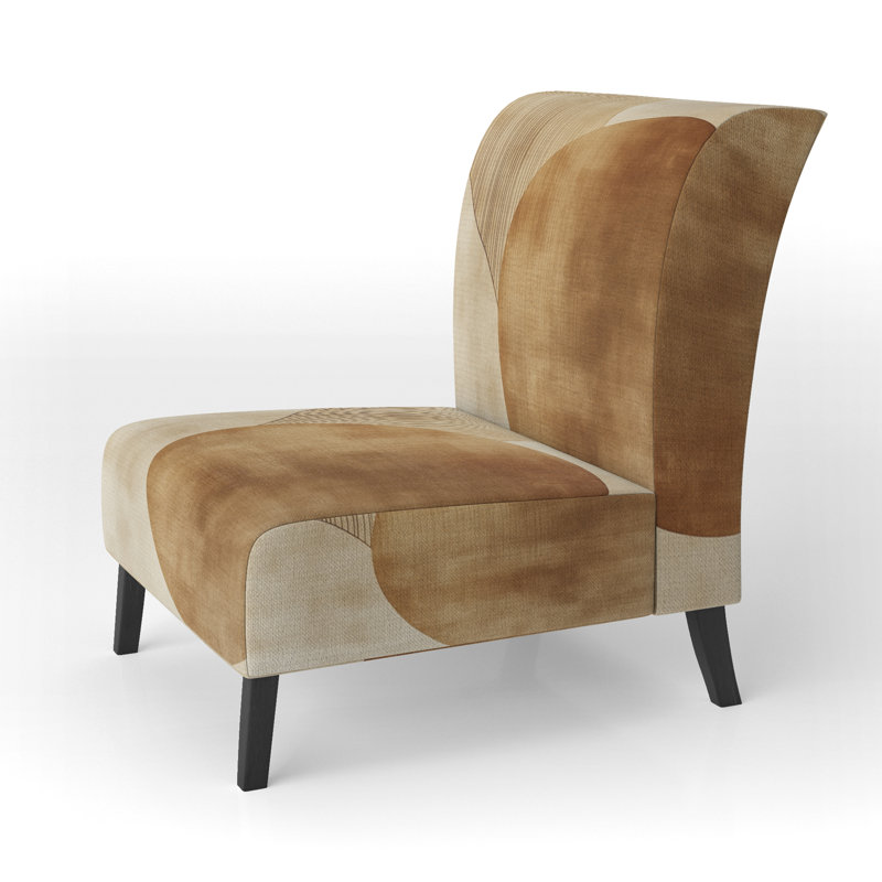 Fauteuil de chambre Abstract Mid-Century rembourré - Fauteuil de chambre Abstract Sun Arc I, Slipper Armless