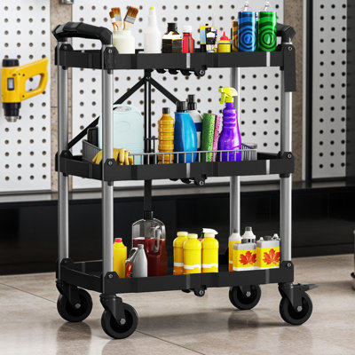 32.6"H ×15.35”W  Foldable Utility Cart with Wheels