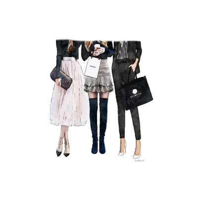 Friends Shopping 1 Piece Wrapped Canvas Wall Art