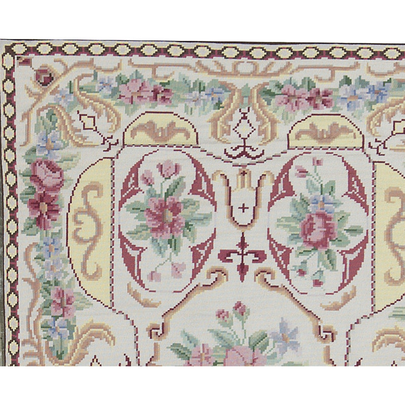 Needlepoint Azm Wool Oriental Area Rug, Rectangle 11'3" x 16'8"