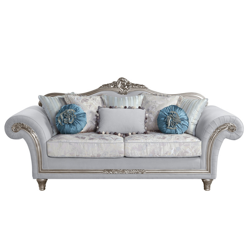 Canapé moderne Pelumi SOFA avec 8 coussins au fini platine platine