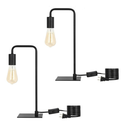 Lampe de chevet 15,9 "H avec base carrée