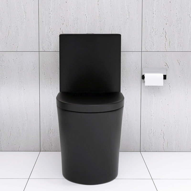 Matte Black Elongated Toilet, 1.1/1.6 Dual Flush, Silent Flushing Technology For Peaceful Environment Bathroom Toilet In Black, Flush , Extra Room With Bowl