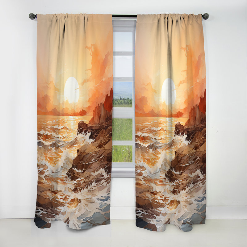 Valles - Rideau Sunrise Sunset - Rideau occultant sans motif - 1 panneau, L 52 po x L 95 po
