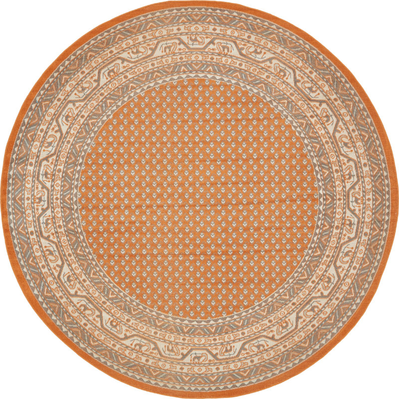 Swinson Geometric Indoor Rug, Round 8'