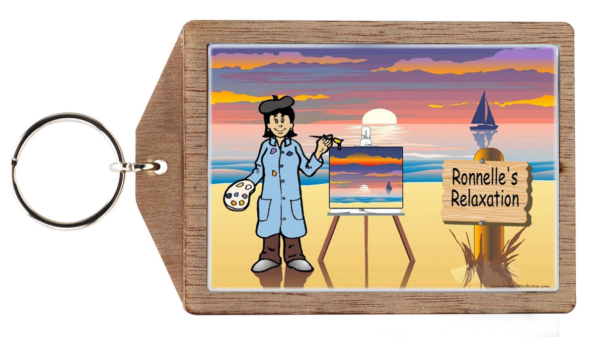 Printed Perfection Personalized Artist - Female Key Chain | Wayfair