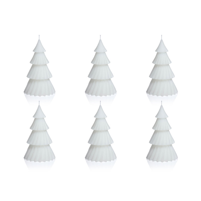 Ensemble de 6 bougies décoratives Twinkle Tree, Blanc