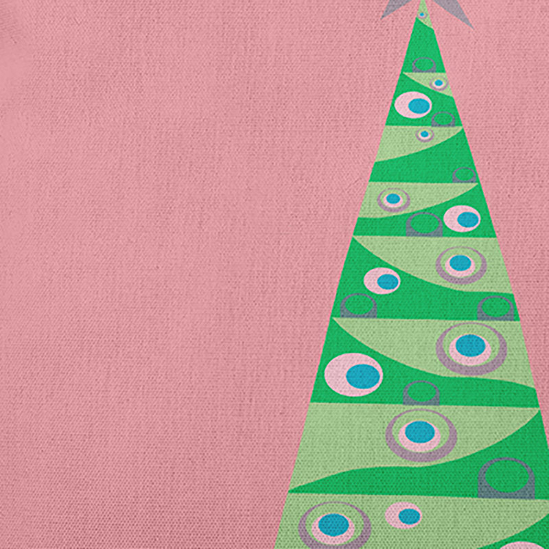 Pink Christmas Tree Rectangular Polyester Throw Pillow