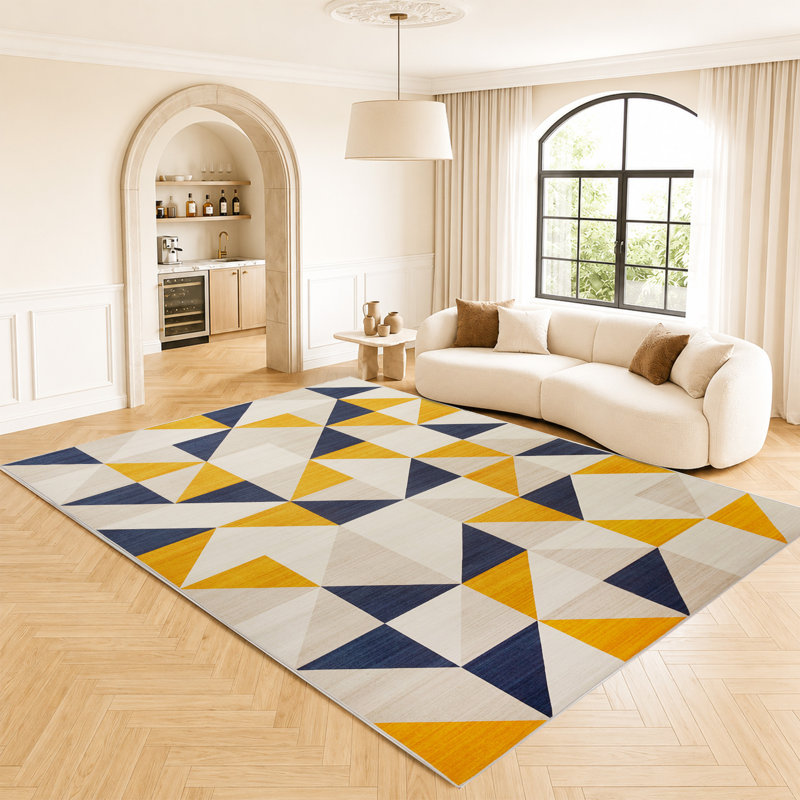 Abstract Machine Printed Shag Area Rug, Rectangle 200 x 290 cm