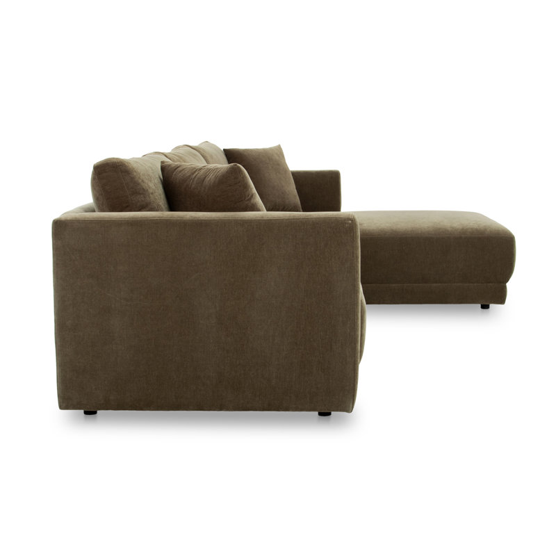 Vervino Upholstered Sectional, Moss Olive Green Performance Chenille, Right Hand Facing