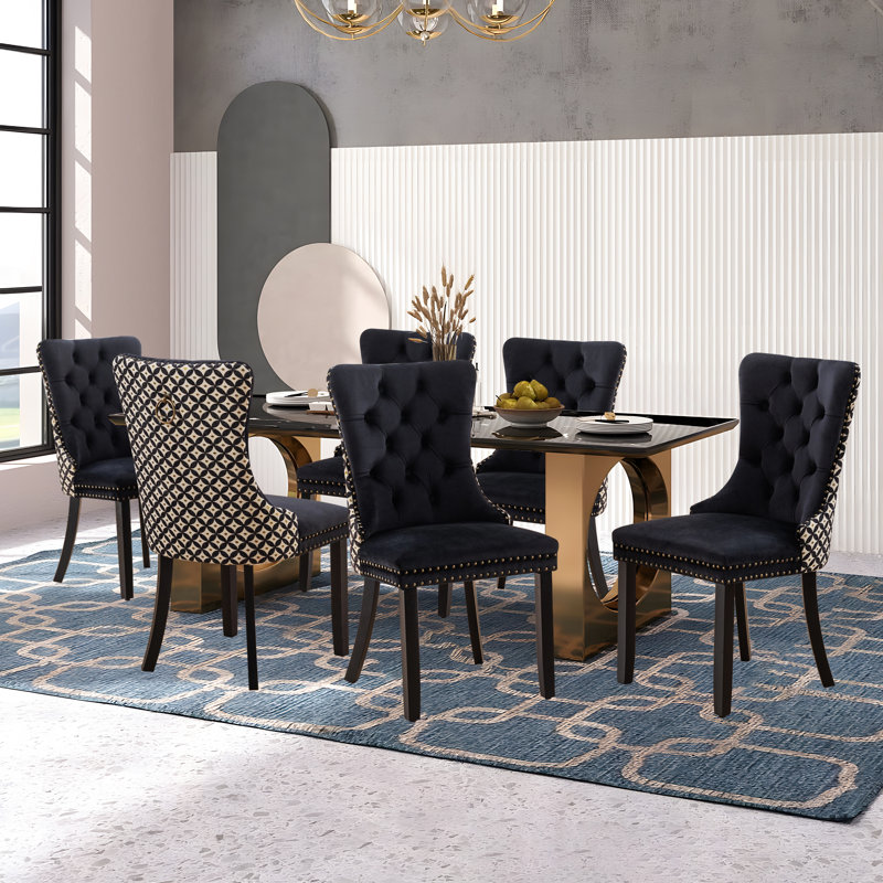 Chaise de salle à manger Klemish, Noir / gris