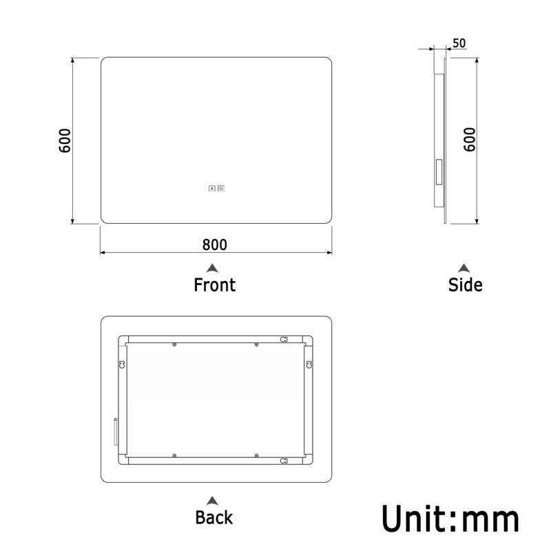 Iva Rectangle Mirror, 60cm x 80cm