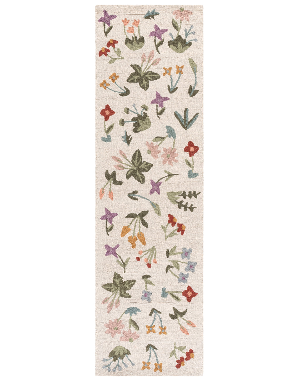 Hand-Tufted Wool Floral Outdoor Rug, Runner 2'3" x 8'