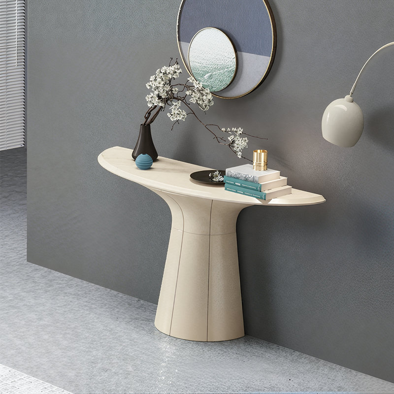 Modern Minimalist Console Table, 35.43" H x 47.24" W x 15.75" D, Khaki
