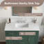 Ensemble de meuble-lavabo simple autoportant avec plateau en pierre d'ingénierie Allendale-1506424892