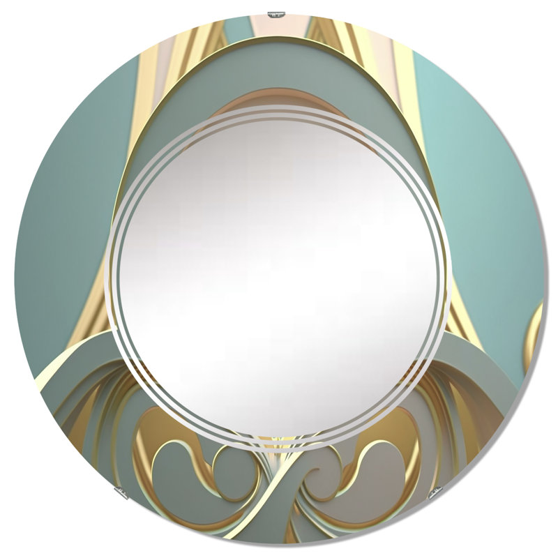 Wardie - Miroir mural moderne rond, 32 po x 32 po