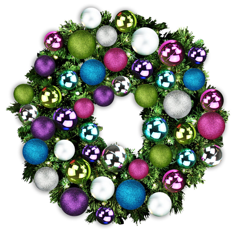 Couronne lumineuse, H 8 po x l 48 po x P 48 po, Bleu / Vert / Mauve