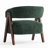 25"W Extra Wide Armchair With Wood Legs, Boucle Fabric Upholstered Accent Chair With Wingback, Mid-Century Modern Barrel Chair With Curved Arms, Thick Cushion For Living Room Bedroom Cafe, Green-2010559533