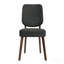 Chaises de salle à manger rembourrées de style Mid-Century gris avec pieds en bois massif brun foncé (ensemble de 2)-129700341