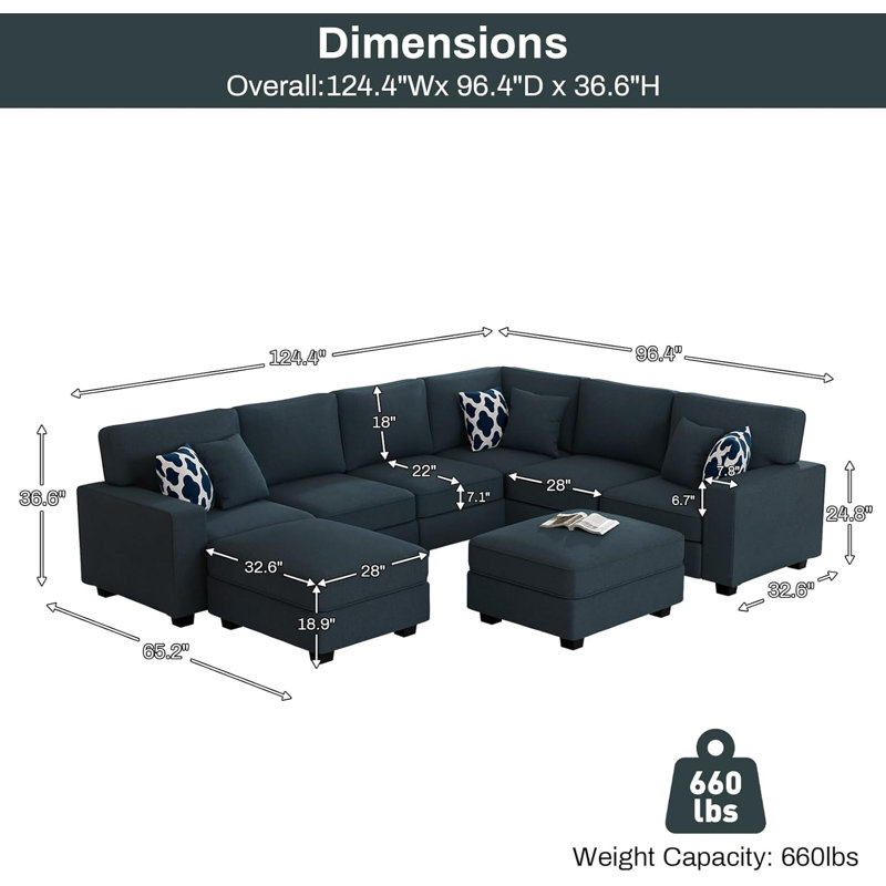 Canapé modulaire modulaire flexible 8 pièces, Gris anthracite