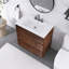 30 po X P 18 po P x 33 po Meuble-lavabo simple H en noyer avec 3 trous de robinet