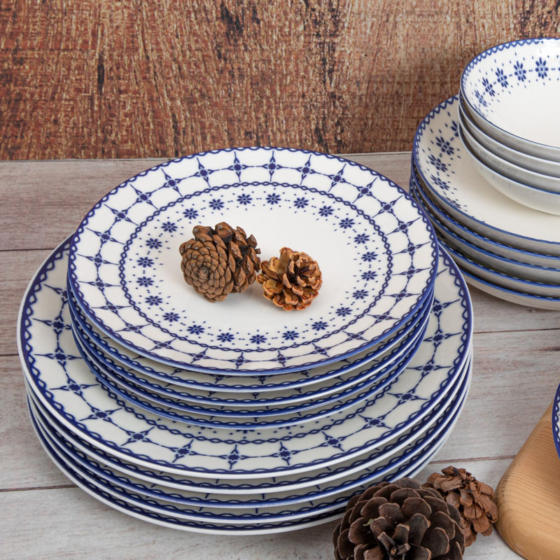 Epperson Porcelain China Dinnerware Set 24 Piece - Service for 6