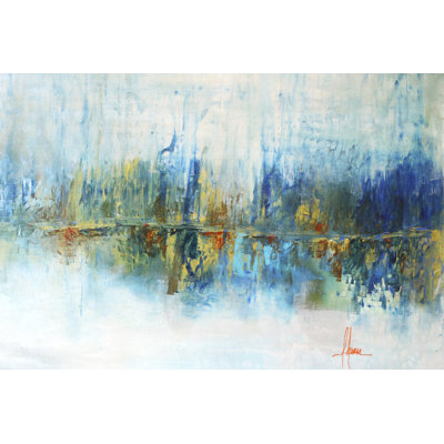 Aqua azul 1 Piece Painting on Canvas
