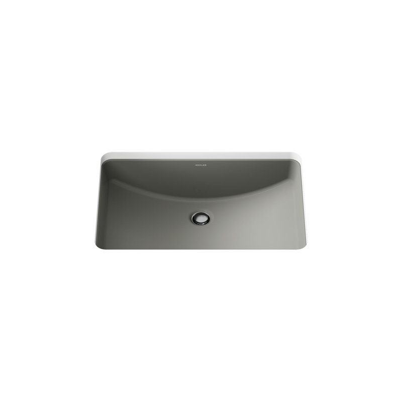 Ladena® Vitreous China Rectangular Undermount Bathroom Sink with Overflow, Thunder Gray