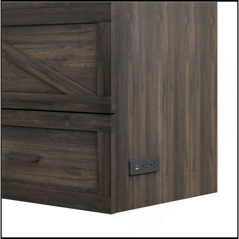 Lit escamotable polyvalent avec grand rangement et charge, Grey, Full