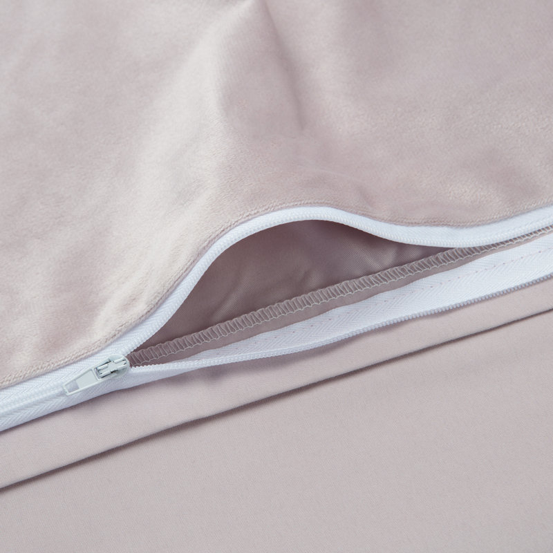Chanasya Velvet Duvet Reversible Duvet Cover Set, Queen Duvet Cover + 2 Shams and 2 Pillowcases, Blush