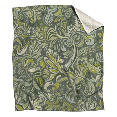 Green Floral Pattern Blankets