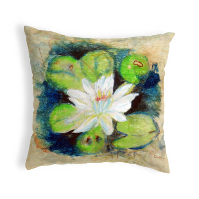 Water Lily Outdoor Reversible Throw Pillow