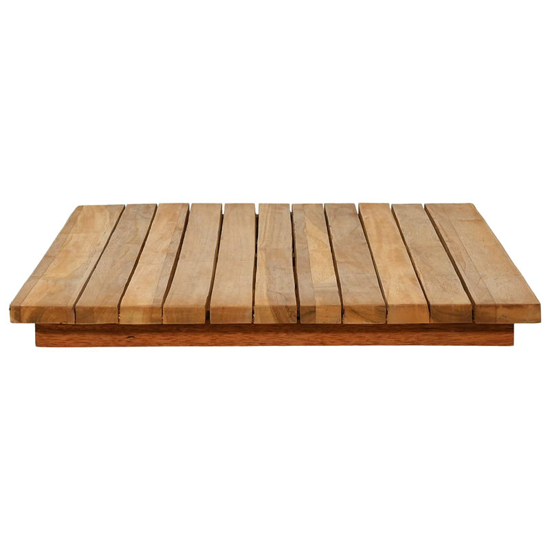  Table Top Natural Solid Teak Wood Modern Surface Dining Indoor Outdoor, 3.5cm H x 90cm W x 45cm D