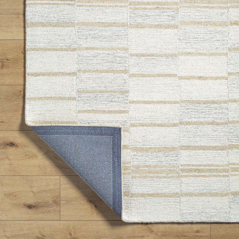 Tapis abstrait en laine touffeté à la main Demie, Rectangle 5 pi x 7 pi 6 po