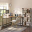 Evelin L-Shaped Metal Base Writing Desk-13902480