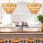 6-Light Dimmable Chandelier with 4-Lier Rattan Woven Shade