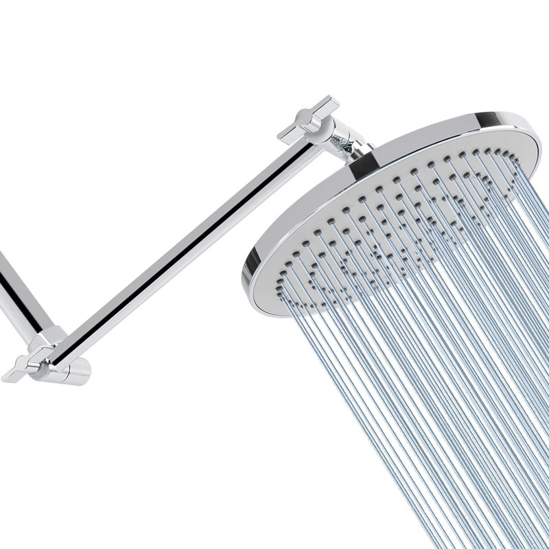 High-Pressure Rainfall Shower Head With 11-Inch Adjustable Arm - Vertical Flow Design For Spa-Like Bathing