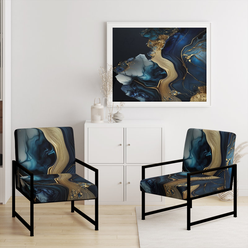 Crillon - Fauteuil d'appoint rembourré en marbre, Noir, noir, noir, noir