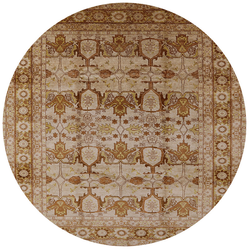 Tapis beige Persea, Rond 5 pi