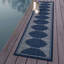 Tapis intérieur / extérieur tissé à motif géométrique bleu marine / ivoire en jute facile d'entretien-57729003-60093678