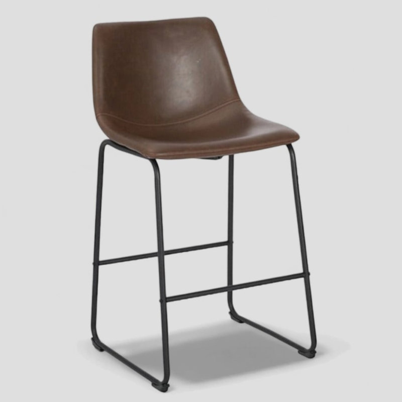 Kyhia Industrial Counter Stool, Brown