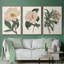 «Pink Floral Mix VI», ensemble de 3 cadres flottants sur toile-97710303-97710307