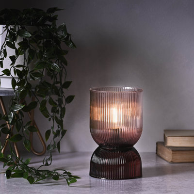 Battery Operated Curved Glass Lamp