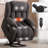 Up To 350 LBS Chenille Power Lift Recliner Chair, Heavy Duty Motion Mechanism With 8-Point Vibration Massage And Lumbar Heating, USB And Type-C Ports, Stainless Steel Cup Holders-835494850